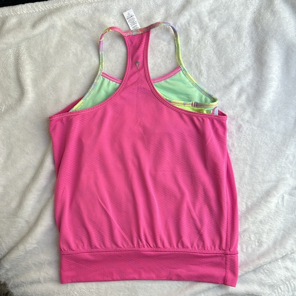 Ivivva by lululemon tank with racer back size 10 pink and mint green - Picture 3 of 5